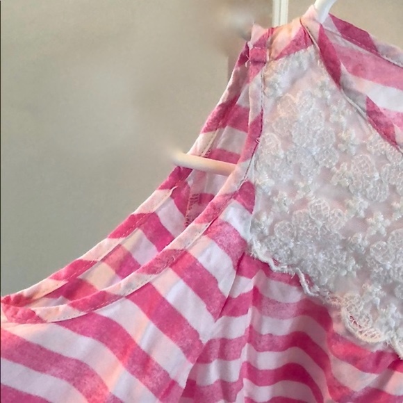 Abercrombie kids pink and white striped blouse - Picture 6 of 16